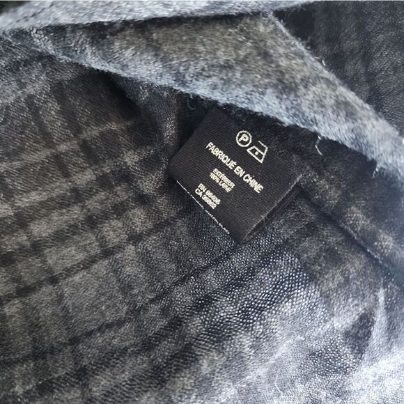 Theory wool popover shirt Orvinio Avalon plaid checkered tunic side pockets - Picture 12 of 15